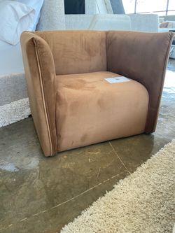 New Tan Velvet Accent Chair
