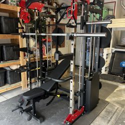Smith Machine 200 | Adjustable Bench | 245lb Cast Iron Olympic Weights | 7ft Olympic Bar | Fitness | Gym Equipment | FREE DELIVERY/INSTALLATION 🚚 🛠️