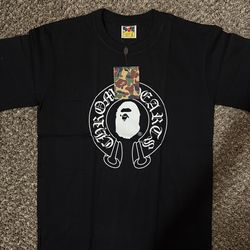 black chrome heart / bape shirt