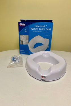   New- Carex Safe Lock Raised -Toilet Seat