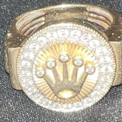 Mens 10k Gold Rolex Ring Size 10