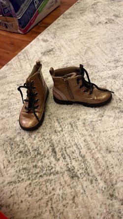Shiny Gold Kids Boots