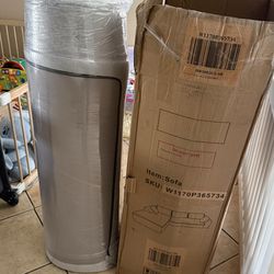 Gray 2-Piece Sectional Sofa with Left Chaise and 5 Cushions, Modern L-Shaped Couch