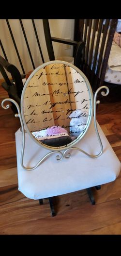 Gold Mirror with Glider Stand