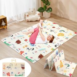 Baby Play Mat Foldable for Floor,Foam Mats for Kids with Travel Bag Fits 71x69