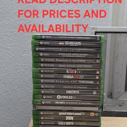 XBOX ONE GAMES, FIRM PRICE, GOOD CONDITION, READ DESCRIPTION FOR PRICES AND AVAILABILITY