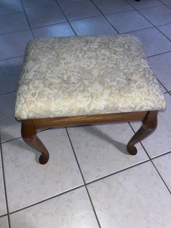 Queen Anne Style Upholstered Footstool
