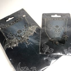 Y2K Necklace Chain Jewelry Heart Vamp Silver 