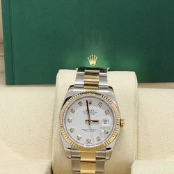2020 Rolex Preowned 36mm DateJust White Diamond Dial