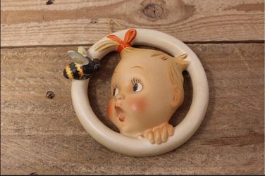 Vintage 1950s Goebel Hummel "Ba-Bee Ring" Girl Wall Plaque TMK-2