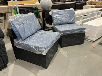 New -2 Piece Outdoor Wicker Armless Sofa