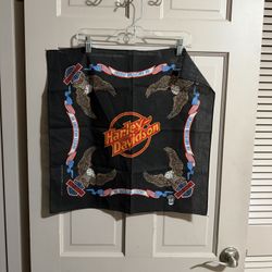 Vintage Harley Davidson Bandana Black Motorcycle Biker Eagle Made In USA