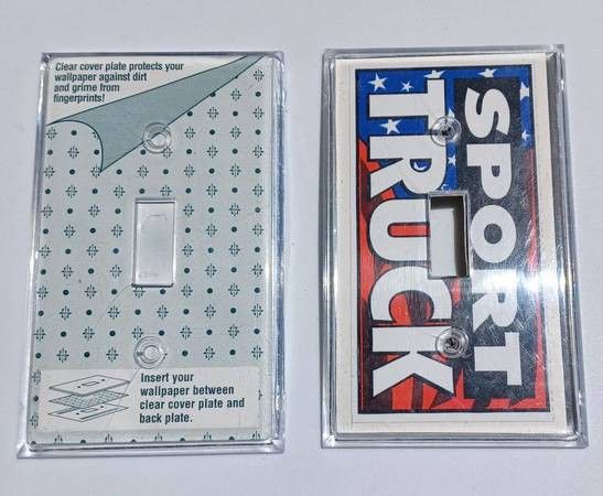 2 clear plastic toggle switch plate covers 