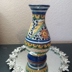 GORGEOUS Talavera Mexican Folk Art 6" Bud Vase

