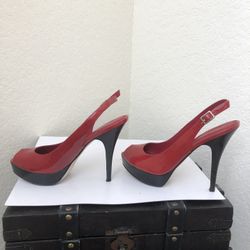 Enzo Angiolini Peep Toe Red Pumps in Size 7.5