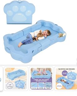 NEW Whiffee Foldable Portable Toddler Travel Bed blue