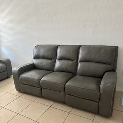 Gray Leather Sofas 