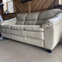 Grey Leather Sofa 