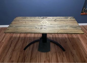 Standing Desk with Deathly Hallows Stained Mark