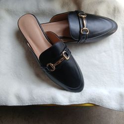 Black Flat Loafers Size 40( 8)