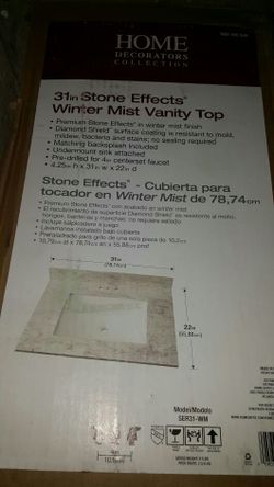 Stone Effects Vanity Top In Winter Mist