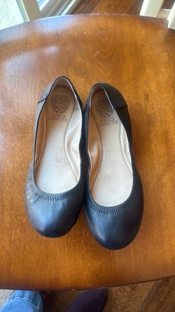 Vince Camuto Black Leather Ballet Flats