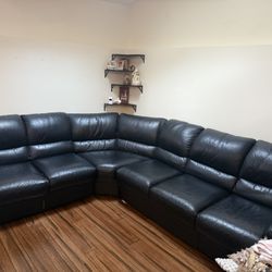 Black leather couch