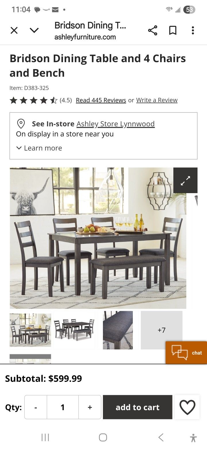 Six Piece Wooden Dinette Set