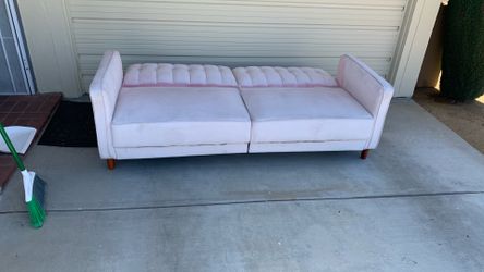 Baby pink sofa bed