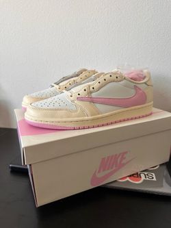 travis scott jordan 1 low shy pink muslin