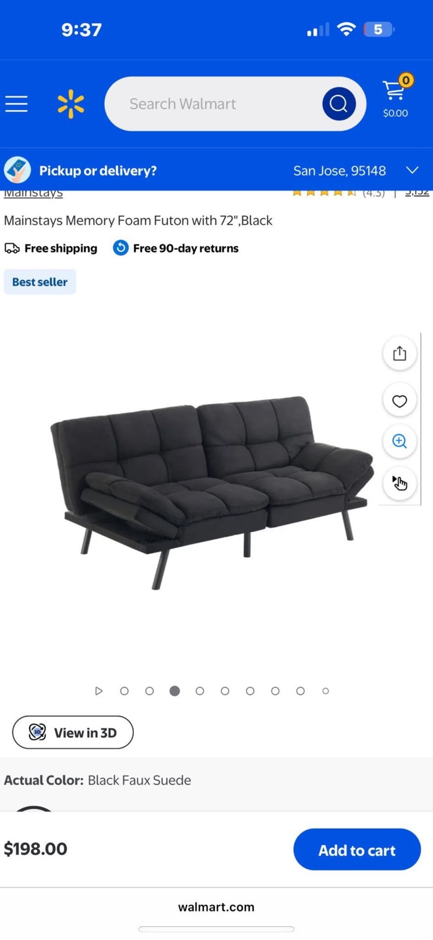 Black Foldable Couch
