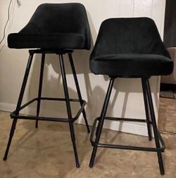 Bar Stools (x2) - Swivel & Adjustable
