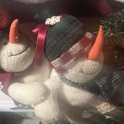 Vintage Snowman  On A Sleigh Table Top Decoration 