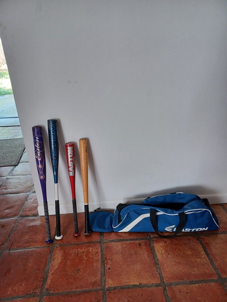BASEBALL bats with EASTON case
