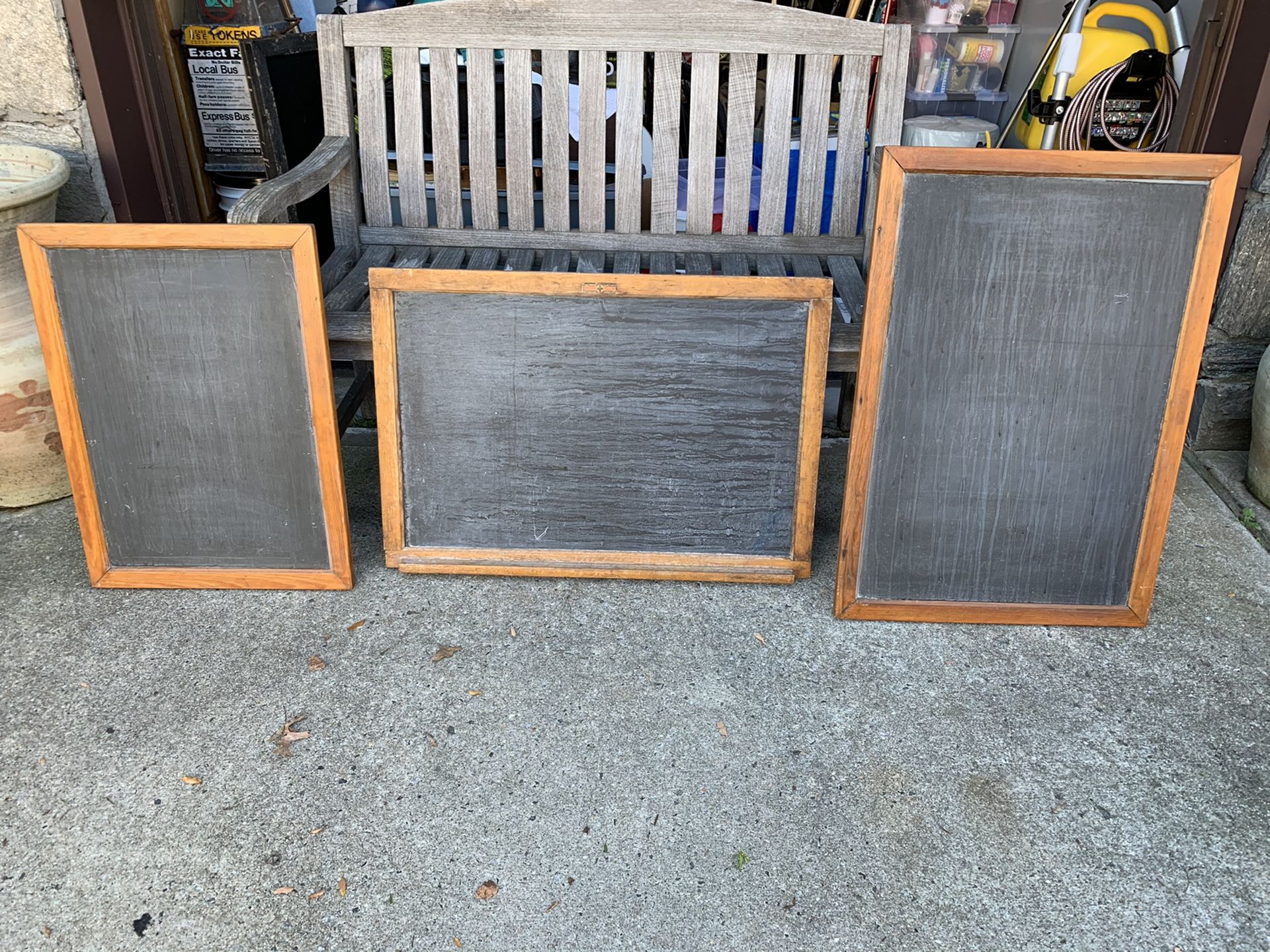 Set of Three Vintage Natural Slate Chalkboards