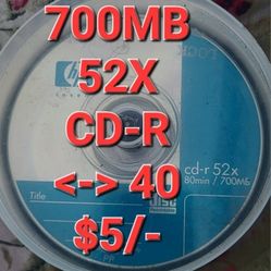 HP REWRITE CD 700MB APPROX. 40