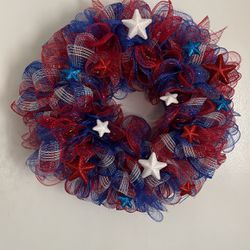 Patriotic Mesh Wreath 