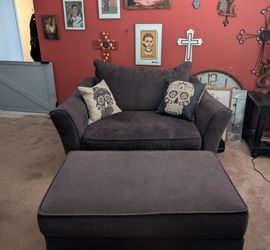 Living Room Set: Sofa, Loveseat, & Chair with Storage Ottoman