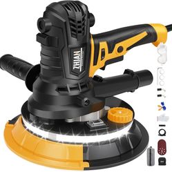 7" Handheld Drywall Sander 900W, 1400-2700RPM Portable Electric Wall Polishing Machine,Electric Drywall Sander with Vacuum, LED light,Rough and fine S