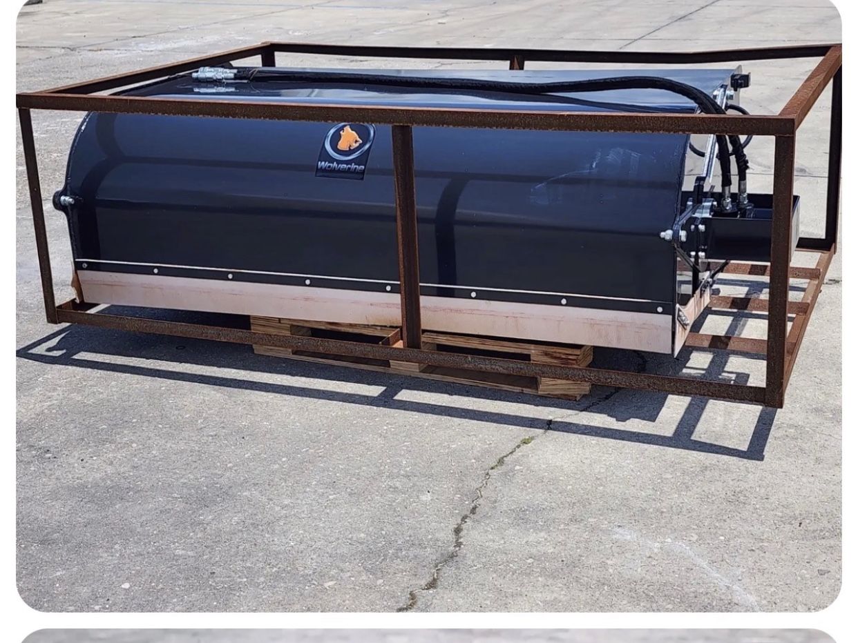 Wolverine Sweeper Box Broom Skid Steer 72 Attachment Broom Bucket Bobcat Kubota