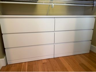 Set of 2 IKEA MALM 3-Drawer Dressers - White / Excellent Condition