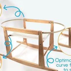 Moses Basket Stand - Wooden Rocking Moses Basket Stand for Baby Bassinets
