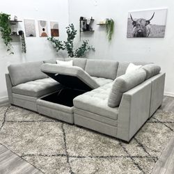 Gray Sectional Modular Couch - Free Delivery
