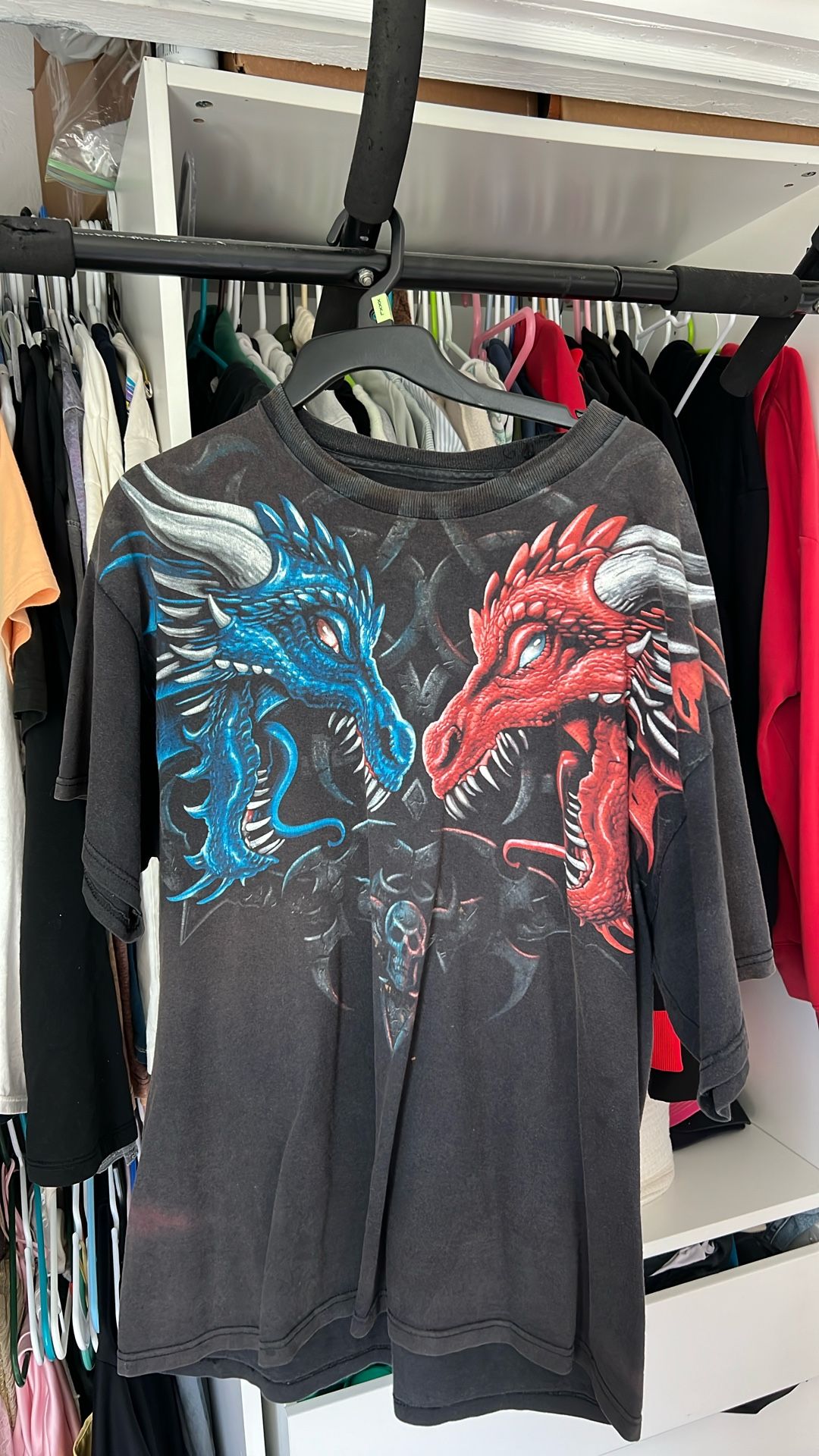 Vintage Blue And Red Dragon T