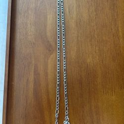 Solid 14k white gold Figaro chain 