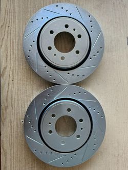 Ford F150 11-12-13-14-15-16-17-18-19 Front Drill Slot Rotors Ceramic Pads
