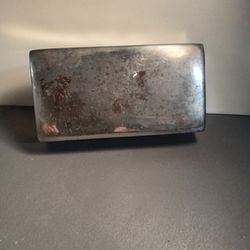 Vintage 1961 Stainless Steel Christmas Keepsake / Trinket Box