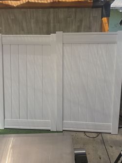 Vinyl gate 92Wx72H in each door  is 46in