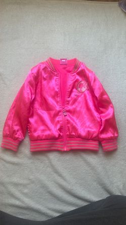 Barbie Pink 4T Like New Girls Bomber Jacket Ready for School