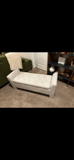 Grey  storage bench